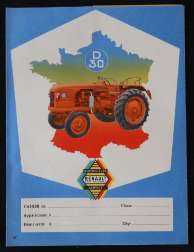 Protège cahier TRACTEUR RENAULT D30 Motoculture tractor Traktor copybook - Afbeelding 1 van 3