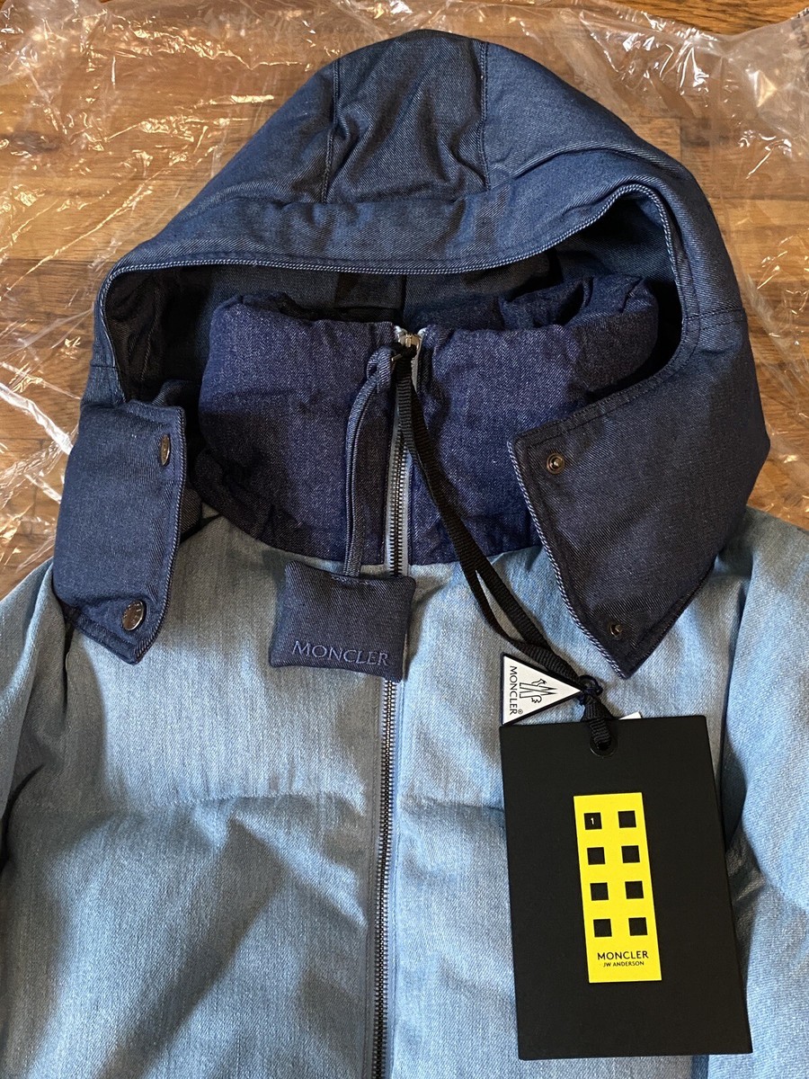 2022 Moncler JW Anderson Whinfell Denim Puffer Jacket $2250+tax sz