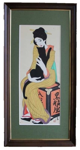 1931 JAPANESE WOMEN TRADITIONAL MODERN TSUGUHARU FOUJITA ARTIST