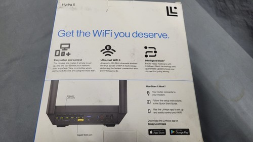 Router Linksys Hydra 6 Dual-Band Mesh AX3000 Wi-Fi 6 - Negro MR20EC - En caja - Imagen 2 de 3