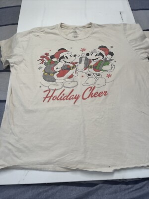 Disney Parks Mickey Santa Minnie Holiday Cheer Christmas T-Shirt (2XL)