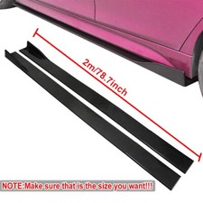 Gloss Black 78.7 Side Skirt Extension Rocker Lip For Mitsubishi Lancer Evo