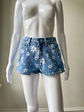 Vintage 26 Guess Denim Shorts Floral Daisy 90s High Waist Y2K EUC