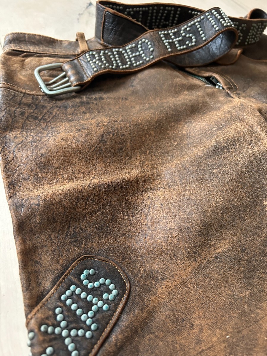 00s DOLCE & GABBANA スラックス Dolce & Gabbana mens leather pants 90's collection, very