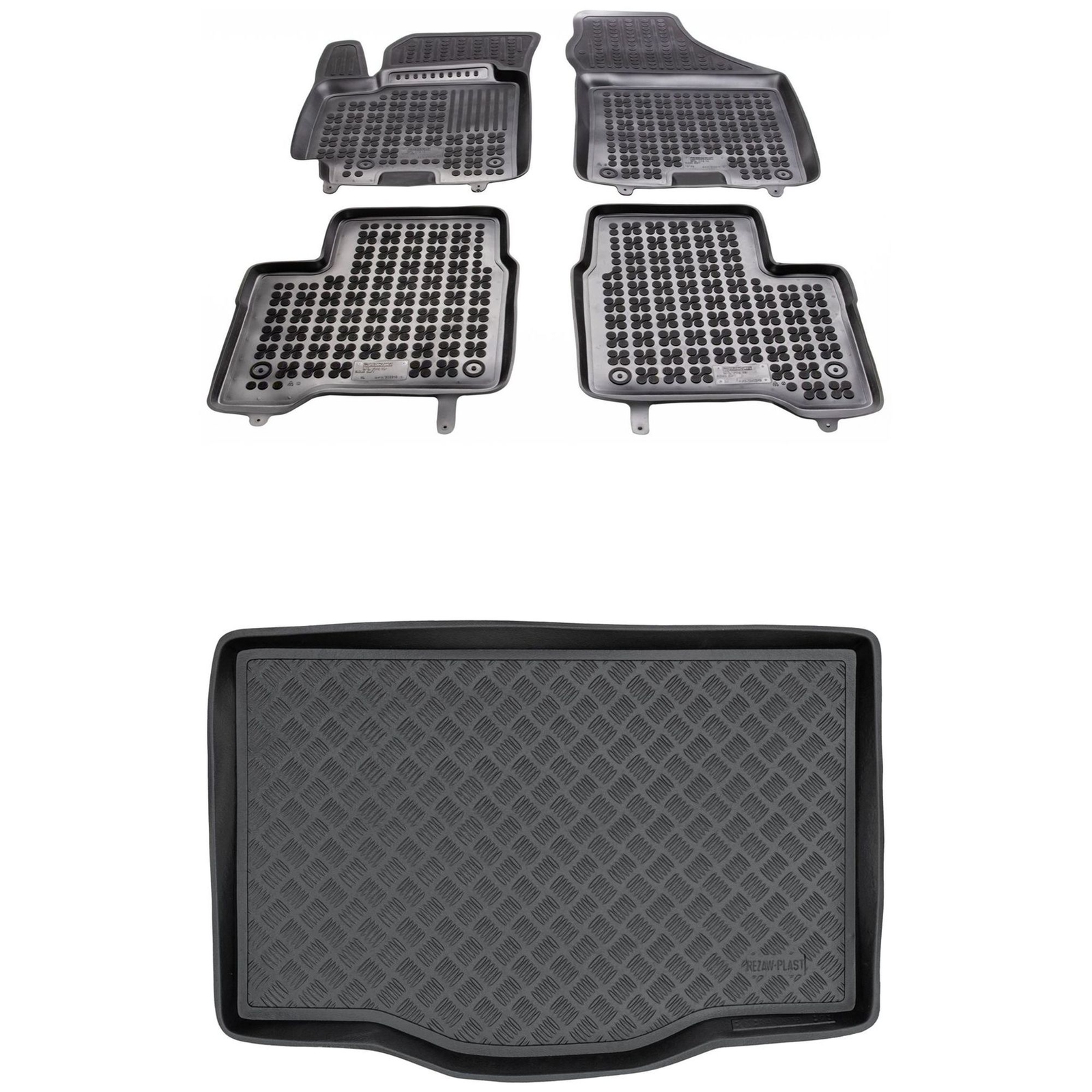 Jeu de tapis haut de gamme et bac de coffre sur mesure Suzuki SWIFT V