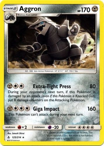 Pokemon Aggron - 125/214 - Rare NM-Mint Unbroken Bonds