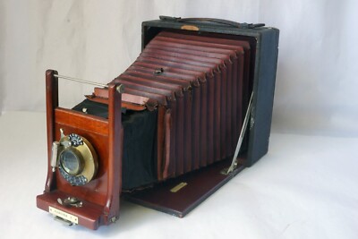 日本プロフォートプロケース　（4X5レンズ用）　中古品　昭和レトロ Vintage 1901 Gundlach Optical Korona II, Dry Plate 5x7 Camera Red