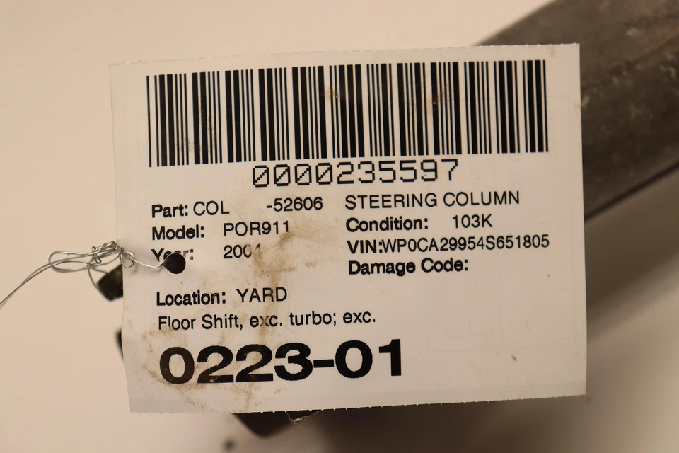 2003-2005 PORSCHE 911 STEERING COLUMN SHIFT MANUAL TILT TELESCOPIC OEM - Imagem 4 de 4