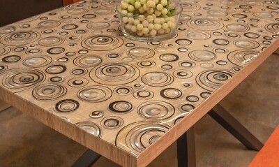 Tischfolie Tischdecke Schutzfolie mit Muster 2mm Transparent Klar Weich-PVC