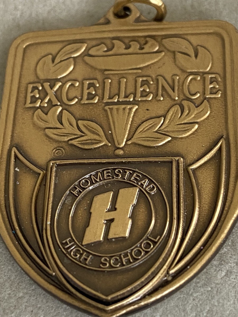 VTG HOMESTEAD HIGH SCHOOL EXCELLENCE PENDANT COSTUME JEWELRY