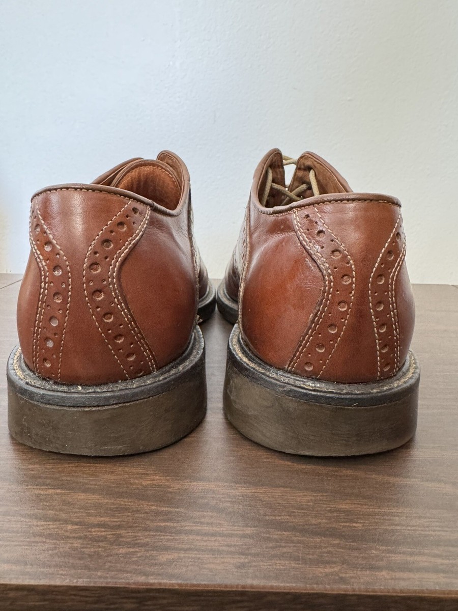VTG Johnston & Murphy Saddle Oxford Shoes Brown Cream‎ Leather Made in Italy 9M Johnston and Murphy Sz 9m Brown Saddle Oxford shoes Made In  main image 2