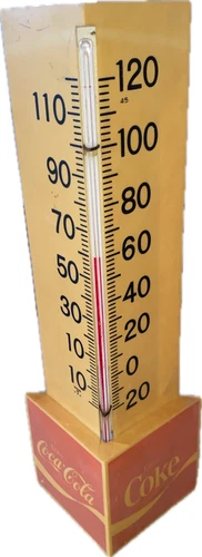 Vintage Coca Cola Coke Triangle Plastic  Thermometer Display Advertising sign