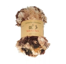 2 - JubileeYarn Soft Fur Yarn Minnesota Polyester Chunky Weight 14 Caramel