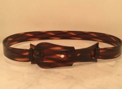 Vintage Tortoise Shell Lucite Modern Belt Rare | eBay display picture 1