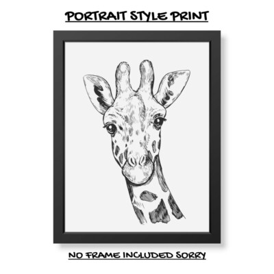 GIRAFFE FUN A4 DRUCK BILD POSTER BILD WANDBILD WOHNDEKO UNGERAHMT GESCHENK NEU