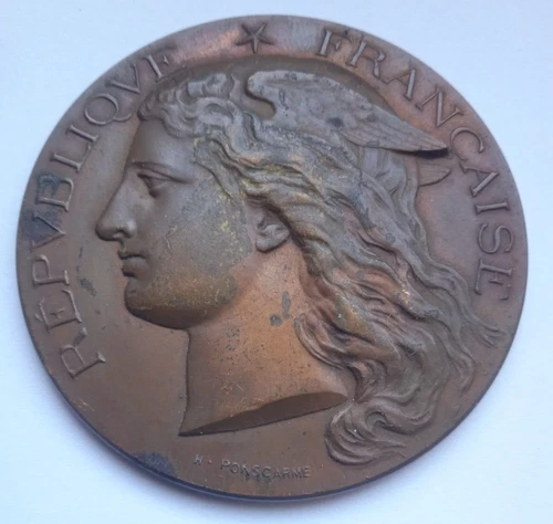 PARIS 1890 BULL BREEDING EXPOSITION & CONTEST FRENCH MARIANNE MEDAL