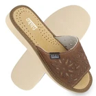 Slippers women's leather brown floral pattern suede size 36-41 Filsko Zafra