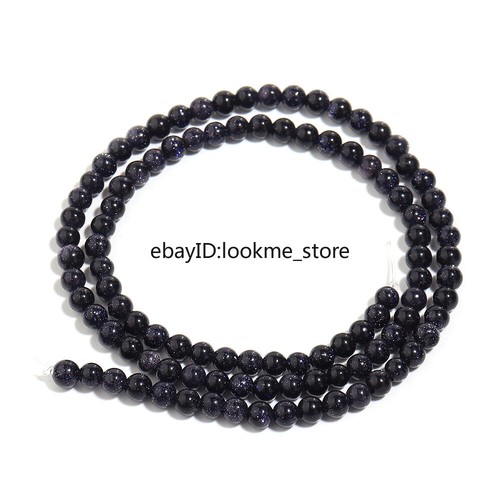 Natural Blue Sand Stone Beads For Bracelet Necklace Jewelry Making 4 6 8 10 12mm - Picture 12 of 16
