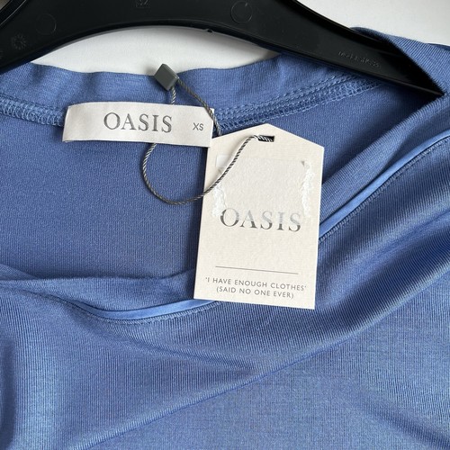 Oasis Size XS Navy Blue Pink Taupe Colour Block Long Sleeved T Shirt Top BNWT - Picture 7 of 8