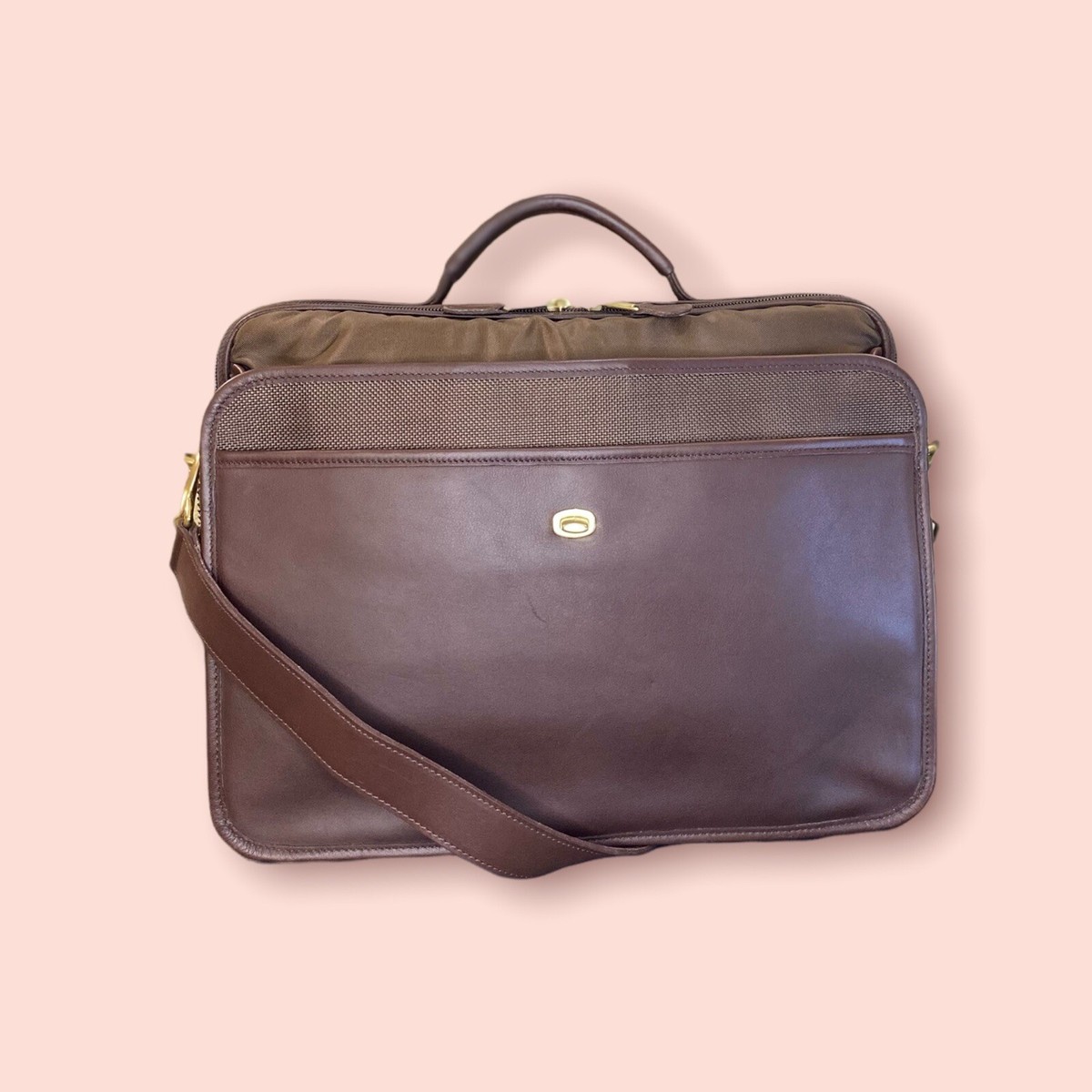 COACH Vintage Unisex Luxury Designer Leather Briefcase Mahogany
