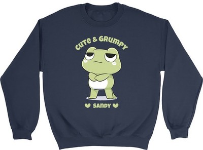 Personalisiertes Frosch süß & mürrisch Kinder Sweatshirt Haustier lustig Jungen Mädchen Geschenk Pullover