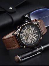 Men automatic watch waterproof sport skeleton mechanical watches outdoors 