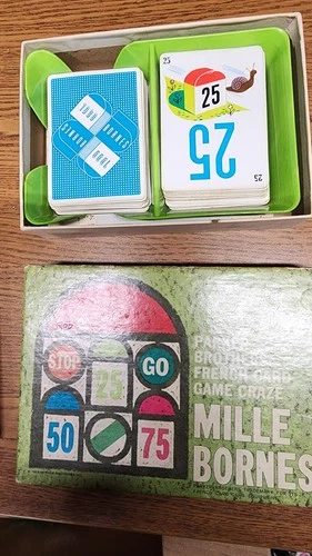 Vintage 1962 Parker Brothers Board Game Toy Mille Bornes Card Game Complete