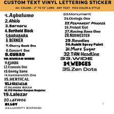 Custom Text Vinyl Lettering Sticker Decal Personalized Any Text - Any Name - xx