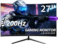 27 Inch Gaming Monitor, 180Hz-200Hz Curved Monitor,Va PC Monitor,Full HD 1920X10
