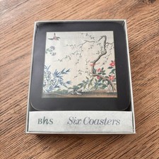 Vintage BHS Drinks Coasters Mats X 6 Floral Bird Chinoiserie Retro Cottage 80s