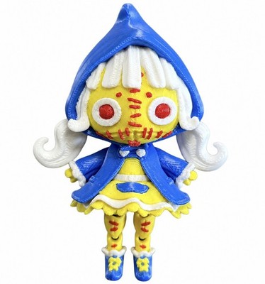 Blau Rotkäppchen Zombie Stoffpuppe 3D gedruckt Kühlschrankmagnet Flexi Figur Voodoo
