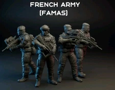 28mm Wargaming Modern French Army (Famas) Set 3d Printed Models