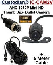 iCustodian iC-CAM2V AHD MINI HD 1080P VEHICLE TAXI CAR CCTV CAMER + 5M CABLE
