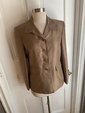 KASPER BY ASL. BROWN SILK JACKET-SIZE6P-FLAP POCKET-NWOT-LOVELY FIT AND STYLE 