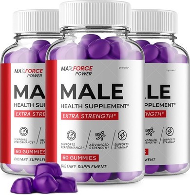 (3 Pack) Max Force Power Gummies for Men   MaxForce Power Gummy Natural Blend