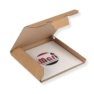 MARI-MEDIENVERPACKUNGEN 100 pz Dischi singoli scatola di spedizione 1-6 pezzi, Kraftliner stabile, 7 pollici