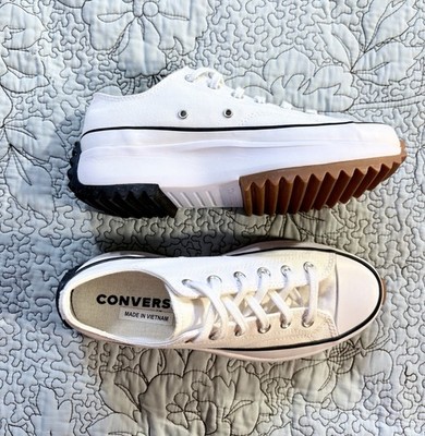  NWOB Converse Run Star Hike Low Platform Sneaker White Canvas Women s 8.5 