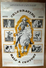 Vintage 1983 The Lone Ranger Celebrating 50 Years Poster Very Nice!
