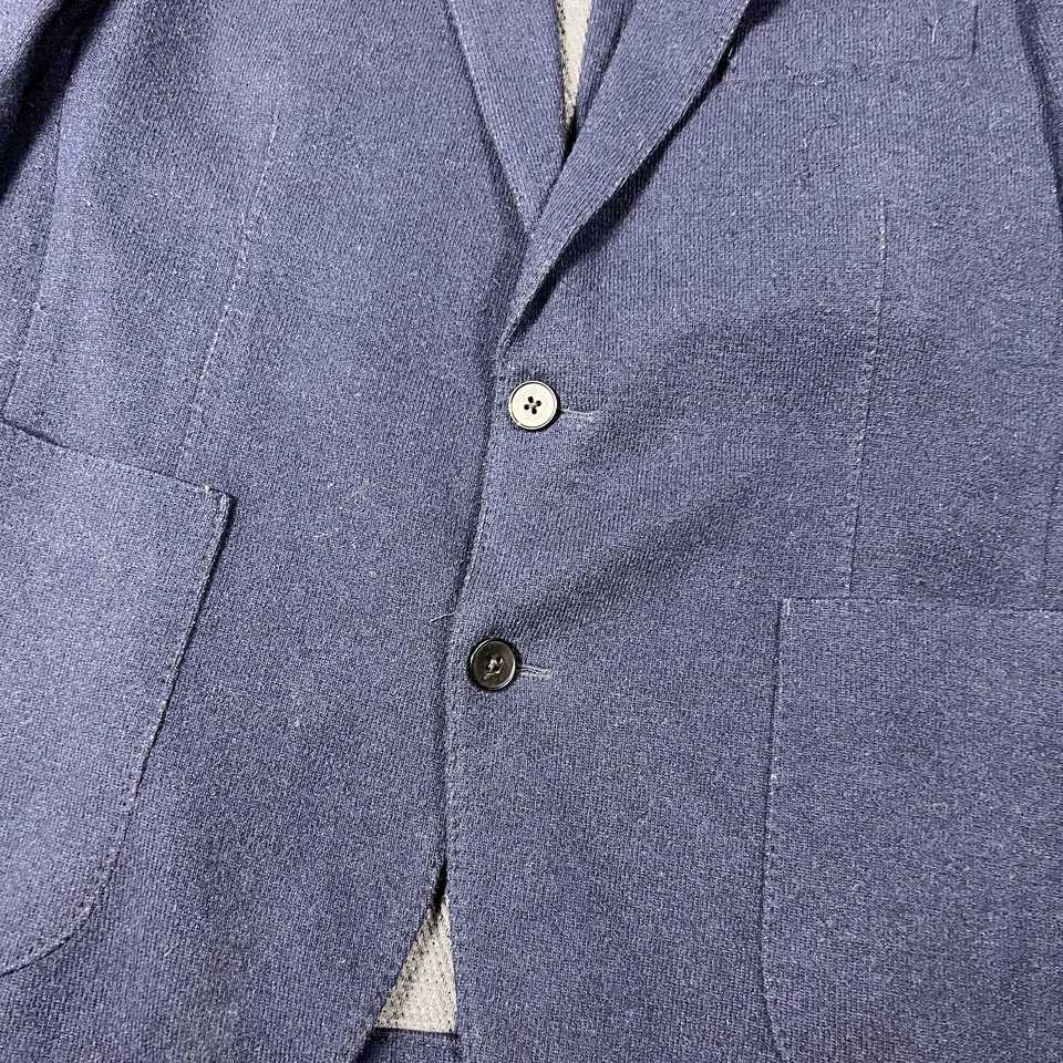 Rodd & Gunn Blazer Sport Coat Mens Large Navy Wool Blend 2 Button Patch Pockets - Image 3 of 4