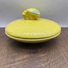 Vintage Yellow BEE & HIVE DOME BUTTER BELL Serving Dish