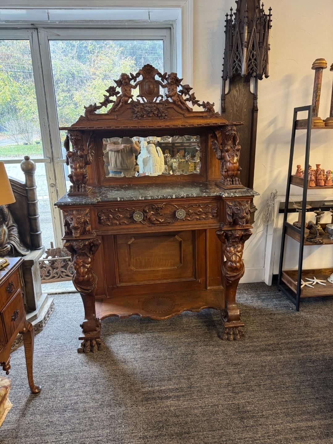 WALNUT ITALIAN GROTESQUE MAN OF THE MOUNTAIN ANTIQUE SERVER - RFA1