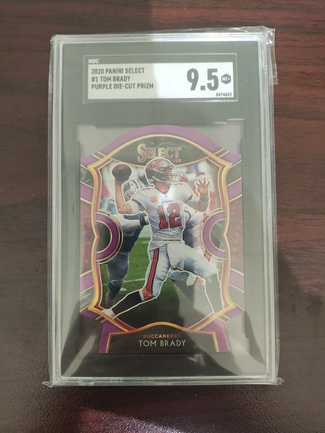 Tom Brady 2020 Panini Select Die Cut Purple Prizm Concourse SGC 9.5 Buccaneers