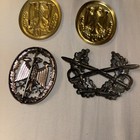 Vintage German Eagle Coat Arms Silver, Bronze gold Tone Badge 5& Army Cap Badge — photo 6