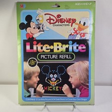 Vintage Milton Bradley Lite-Brite Disney Refills 8 of 12 Templates  24 Blanks