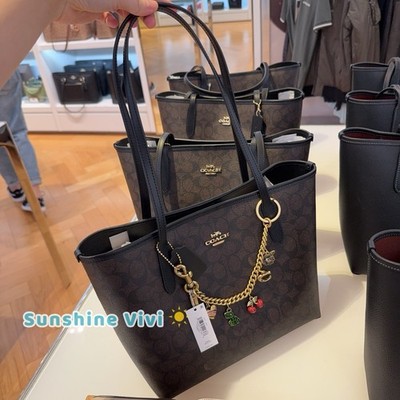 NWT bundle Coach Medium City Tote Bag Walnut CDX82 & CN119 Motif