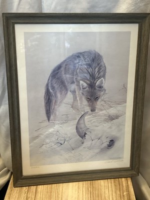 Rustic Wildlife Wall Art Wolves Fox Framed Prints Cabin Lodge Decor Set