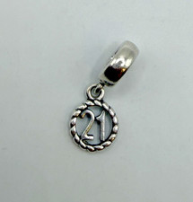 Genuine Pandora Retired 21st Birthday Dangle Charm #790496 S925 ALE