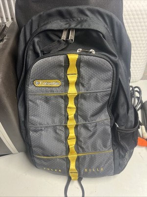 Columbia Back Pack Unisex , Black, Gray And Yellow Stripes , Travel, School
