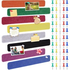8 Pack Felt Pin Board Bar Strips Bulletin Board Tiles for Wall,Self-Adhesive ...