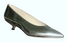 NEW THEORY Leather MICRO Pump Women 40 / 9.5 Made In ITALY Winter Silver MRP$355